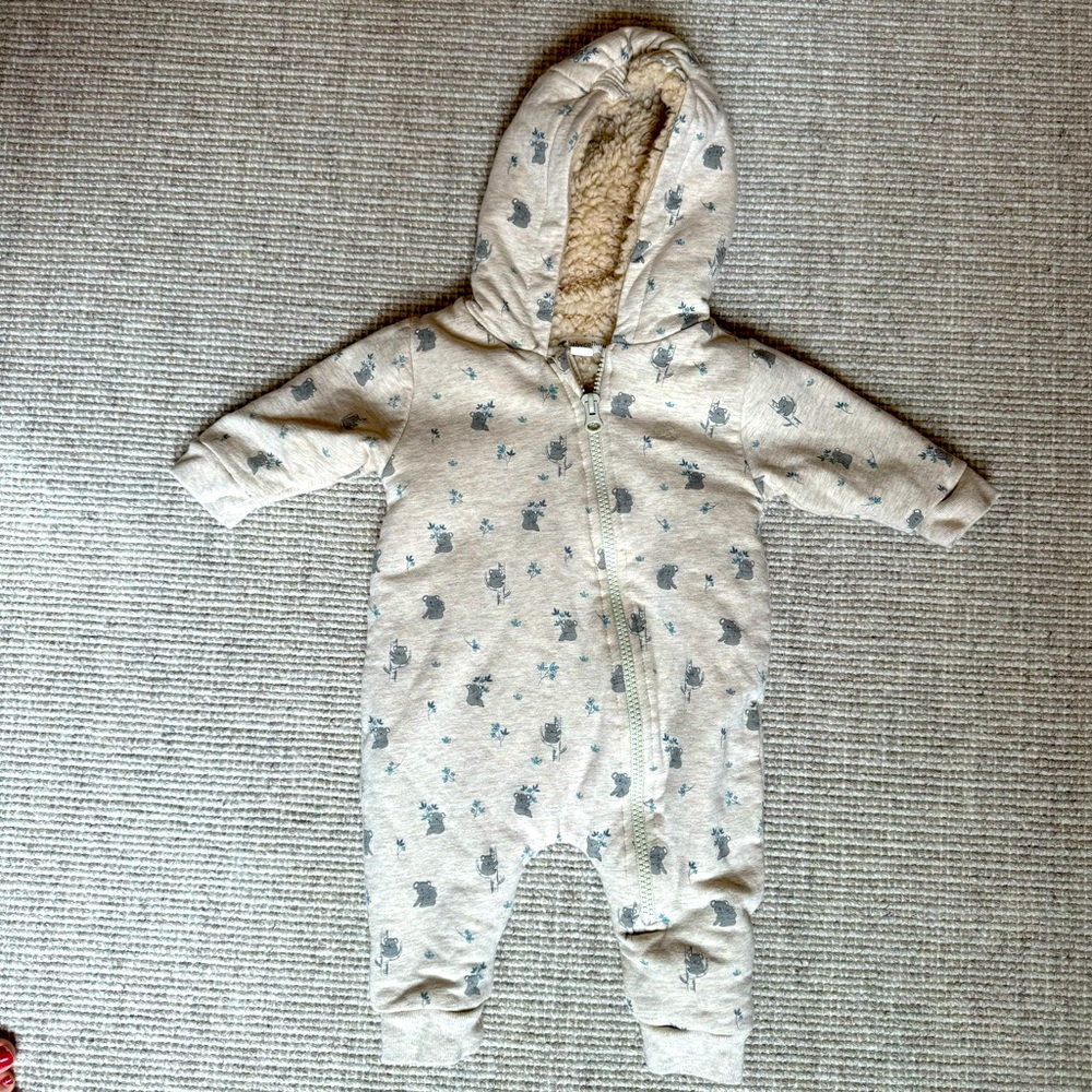 NWOT -Baby Cottons Sherpa Lined Zip Coverall/bunting sz 3m